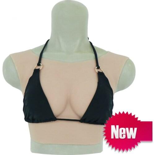 Round Neck Transgender Crossdresser Artificial Silicone Fake Breast Forms B Cup Realistic Shemale Transgender Crossdress Boobs