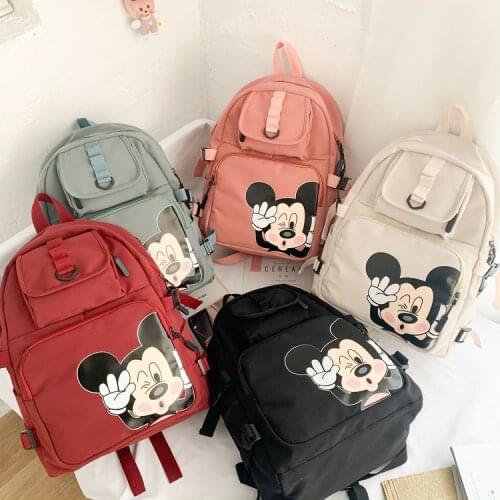 Disney Mickey mouse school bag student handbag travel fashion trend single shoulder bag large capacity backpack female backpack