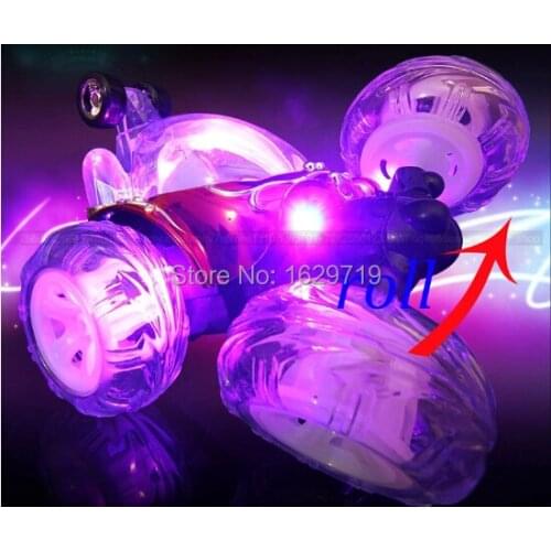 Stunt Car with Shining Light RC Remote Control Car Electric Toy Dump Car Dumper Rolling Rotating Wheel Vehicle Dump Cars Truck