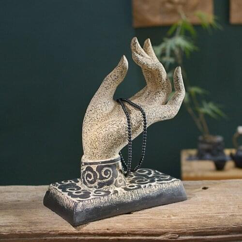 New Chinese Style Living Room Antique Style Home Decoration Retro Chinese Style Art Zen Space Tea Room Buddha Hand Decoration