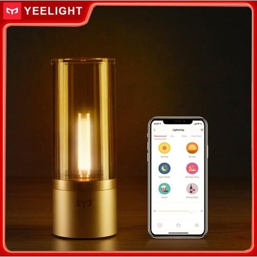 Yeelight Smart Bedside Lamp Table Lamp with Bluetooth App and Rotate Control Dimmable 1800K Yellow Night Light for Bedroom