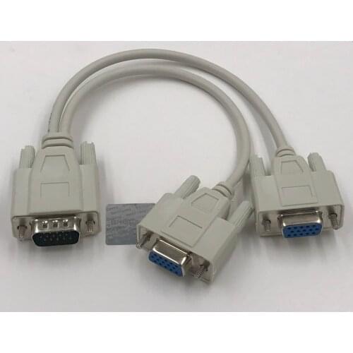 VGA Y Splitter Cable 1 Male to 2 Female Adapter for Laptop PC DVD HDTV to Monitor Projector 15pin vga cable 1Pcs