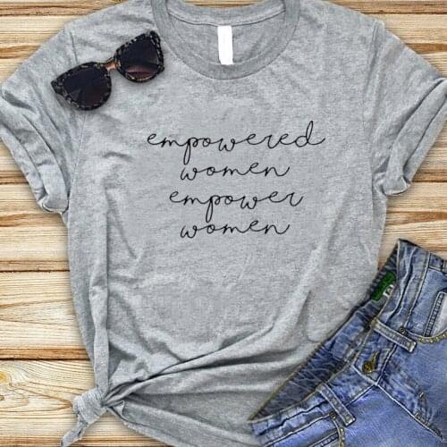 Aesthetic Plus Size Feminist T Shirt Short Sleeve Tee Tops Hipster Grunge Drop Shipping Empowered Women Empower T-shirt