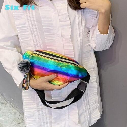 Women 2020 Waist Fanny Packs Belt Laser Waterproof Chest Handbag Geometry Waist Packs Crossbody Luminous Waist Phone Pouch Bag