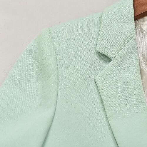 Women Suit Blazer Short Spring Summer Autumn Long Sleeve Notched V-Neck Lace Solid Elegant High Street Chic Stunning Office S