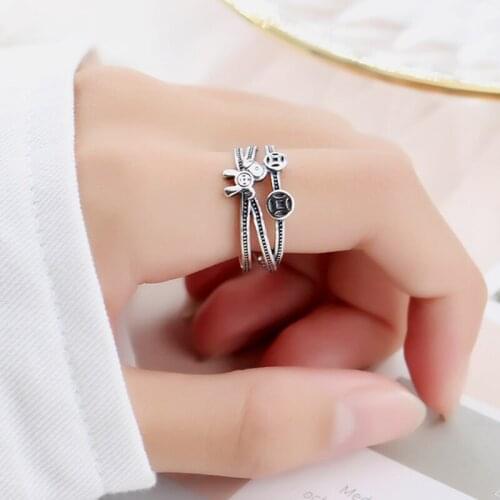 YIZIZAI Horse Animal Rings for Women Boheme Vintage Lucky Jewellry Opening Ring Accessories for Party Wedding Adjustable