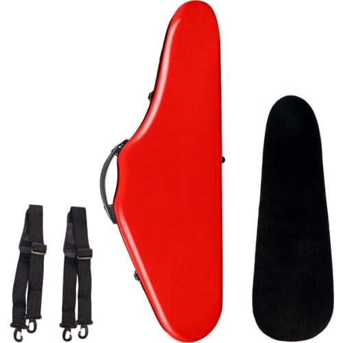 Violin Hard Case 4/4 Full Size Luxury Fabric Covered with Hygrometer , Red