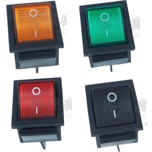 10PCS/Lot KCD4 Rocker Boat Switch 4Pin/4P 2-Position ON-OFF 16A/250V Yellow/Green/Red/Black