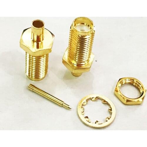 100pcs RP-SMA Female Pin Solder semi-rigid RG405 0.086" RF Coaxial Cable Connector Adapter