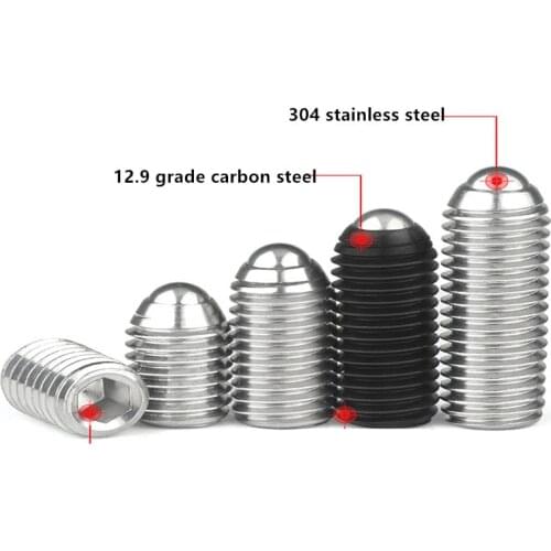 2/10X M3 M4 M5 M6 M8 M10 M12 Black Grade 12.9 304 stainless steel Hex Socket Allen Spring Ball Plunger Grub Point Set Screw Bolt