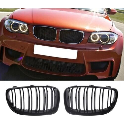 2Pcs Grille High Strength No Fading Gloss Black 51137322210/51137354950 Front Grille for BMW 1 Series E81 E87 2008-2011 Goods