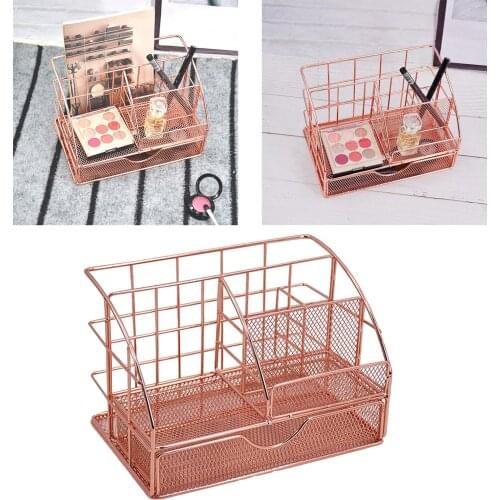 5 Lattices Desk Organizer Makeup Brush Cosmetics Storage Box Case Jewelry Holder Display Stand Makeup Tools Brush Holder