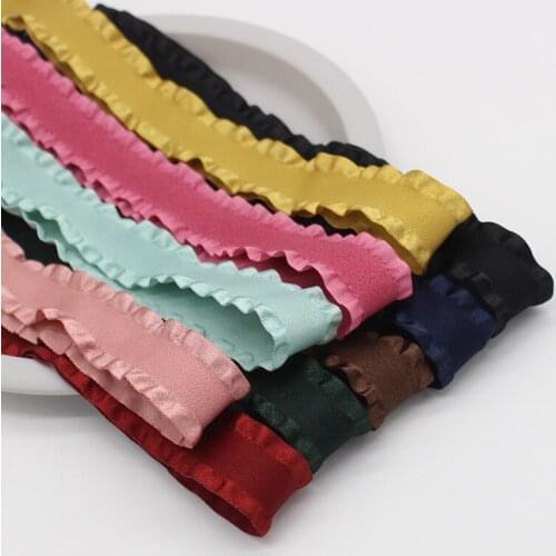 50 yards 25mm Non-elastic Two-way Ruffled Fungus Lace Barbie Accessories Korean Ornaments Headband Skirt Belt Pleated lace