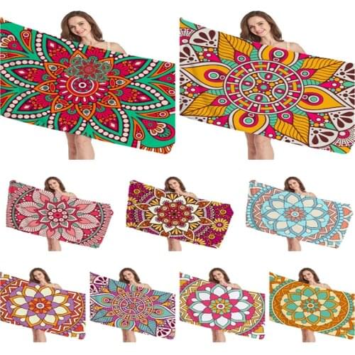 75x150cm Flower Geometric Quicky-dry Beach Towels for Adults Large Big for Living Room Home Decorative Travel Outdoor Sports