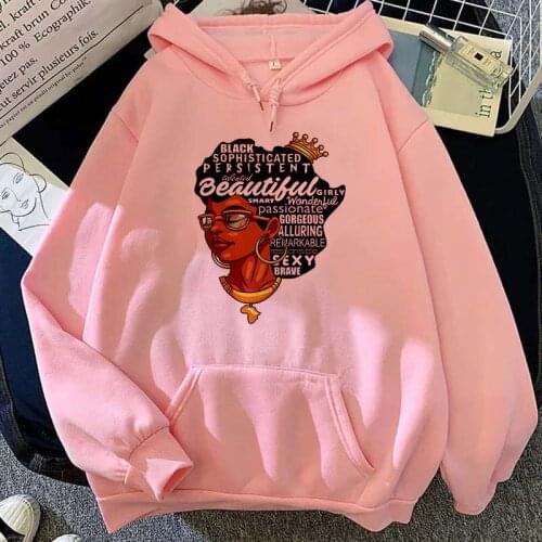 African beauty print Pocket Sweatshirts Hooded Harajuku winter Casual Korean Pullovers Women Hoodie Clothing Hoodies Tops Fall