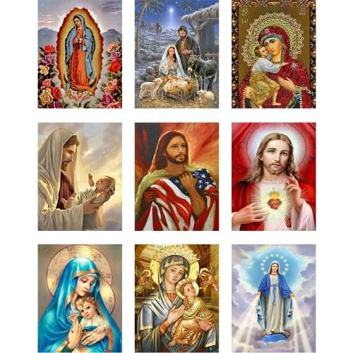 Diamond Painting Full Round Drill Diamond Painting 5D DIY Diamond Painting Religious figure 3D Embroidery Cross Stitch Home Gift