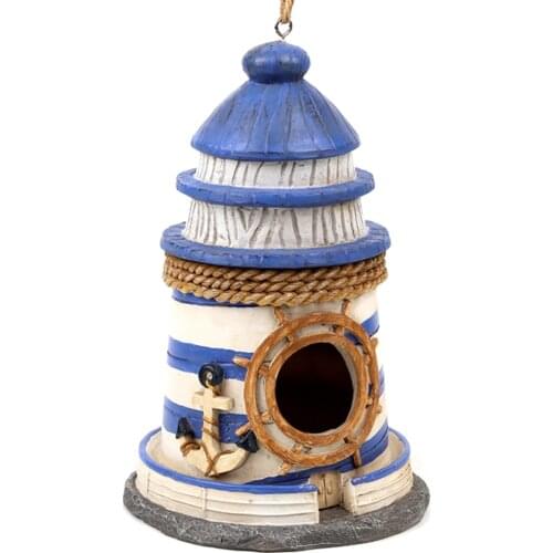 Bird House Bird Box Resin Bird House Creative Garden Decor Bird House Hanging Bird Nesting Hut Resin Decoration