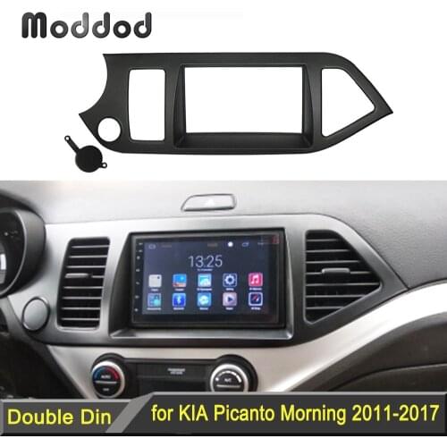 Double Din Car Radio Fascia for Kia Picanto (TA)/ Morning Stereo Dash Kit Fit Installation Trim Facia Face Plate Panel DVD Frame