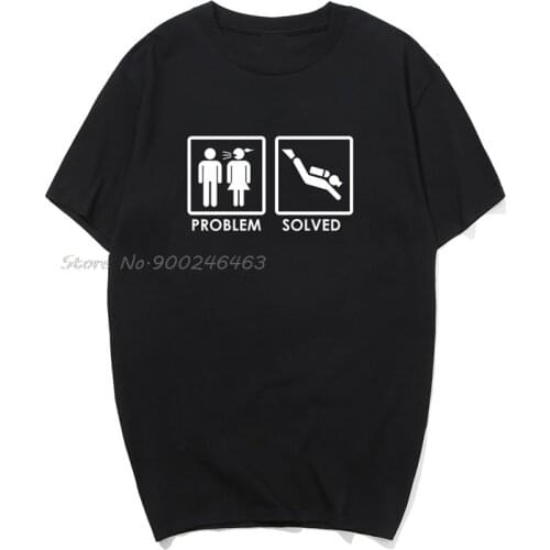 Funny Problem Solved T Shirt Men Cotton Short Sleeve Scuba Diver T-shirts Diving Swimmer Man Tshirt Tops tees