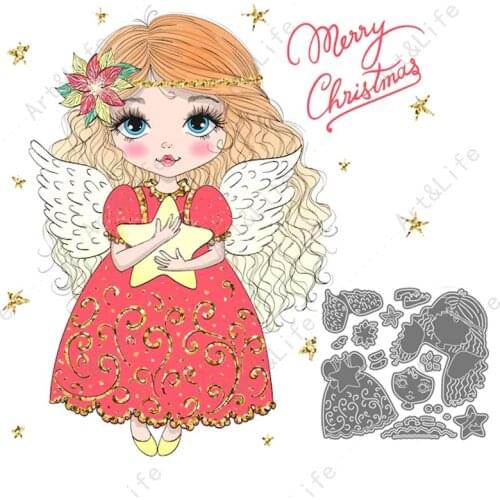 Lovely Girl Cute Angel Hot New Metal Cutting Dies Stencils for Making Scrapbook Album Birthday Paper Cards Embossing Cut Die