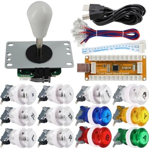 SJ@JX Arcade Game Controller USB Encoder Gamepad Microswitch Button 8way Joystick for Nintendo Switch PC PS3 Raspberry Pi