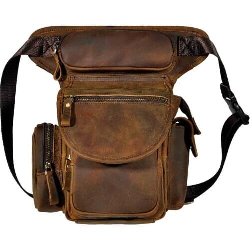 Leather Mens Designer Casual Messenger Shoulder Mochila Bag Fashion Heavy Duty Travel Fanny Belt Waist Pack Drop Leg Bag 3109-d