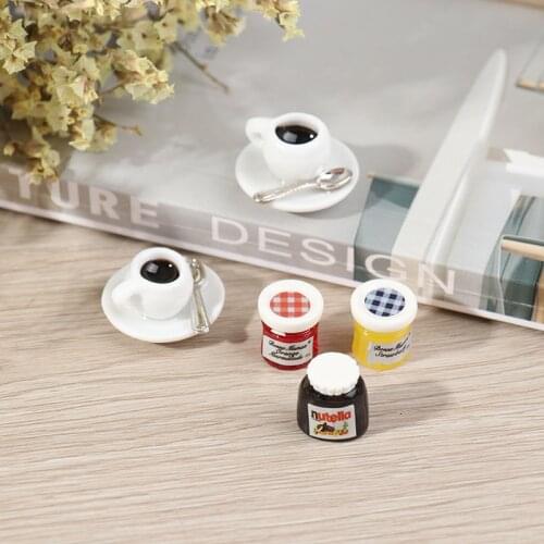 1:12 Dollhouse Miniature Food Mini Jam Coffee Cup Set Doll Kitchen Toy Accessories