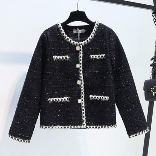 Autumn Women Fashion Chic Black Short Jacket O Neck Long Sleeve Elegant Single Breast Coat Vintage Slim Twee Jacket Windbreaker