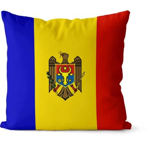 Flag of Moldova pattern square pillowcase pure cotton linen pillowcase party home decoration sofa cushion cover 45x45cm 40x40