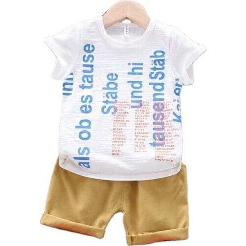 Summer Kid Casual Costume Fashion Children Clothes Infants Letter T-Shirts Shorts 2Pcs/sets New Baby Boy Girl Cotton Sport Suits