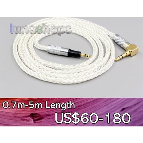 LN006786 4.4mm XLR 2.5mm 99% Pure Silver 8 Core Earphone Cable For Sennheiser Momentum 1.0 2.0 On-Ear Headphones