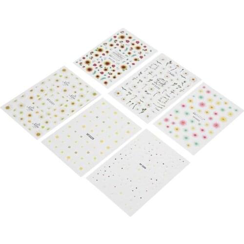 Manicure Tip Decals Card Art Decals Manicure Tool 6 Sheets Nail Art Sticker for Women Fingernail DIY Charms Tip Decor