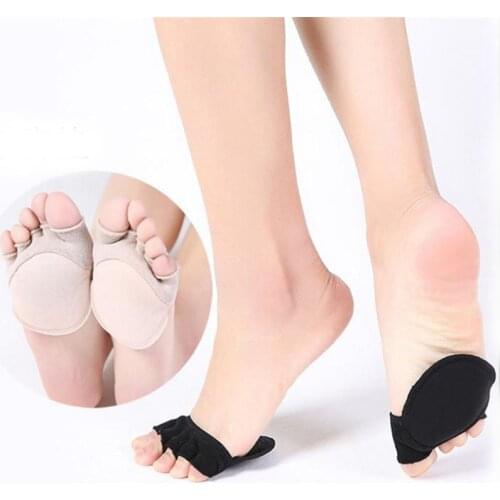 New 1 Pair Cotton Half Insoles Pads Cushion Metatarsal Sore Forefoot Support Toe Socks For Heels Women Anti Slip Foot Care Tool