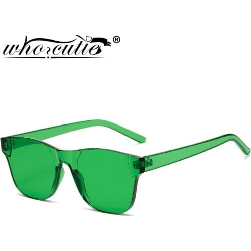 Brand Design Rimless Sunglasses Women Frameless Sqaure Frame Colorful Ocean Lens Red Green Tint Sun Glasses Female Shades OM879