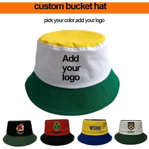 Wholesale custom hat 100% cotton bucket hat make your design add your logo pick your color