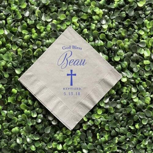 God Bless Personalized Christening/Custom Baptism Napkins