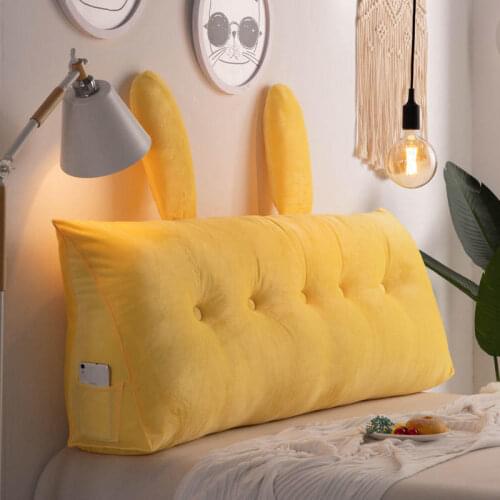 Plush Rabbit Ear Shape Triangle Cushion Cute Big Back Big Pillow for Lying Down Playing Mobile Phone to Relieve Neck Pressure