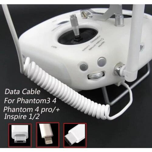 Android IOS Type C Portable Data Spring Cable Line for DJI Phantom 3/4 PRO + Inspire 12 Suitable for IPhone IPad Android Phones