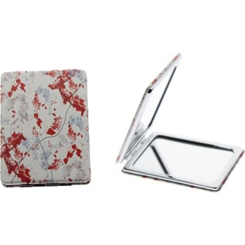 8.5*6cm Rectangle Double Side Heavy Portable Folding Vanity Cosmetic Pocket Compact Makeup Hand Mirror For Women Girl Kid Gift