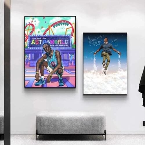 Singer In The Clouds Painted Graffiti Style Picture on Canvas Poster Painting Art Print Wall for Living BedRoom Home Decoration