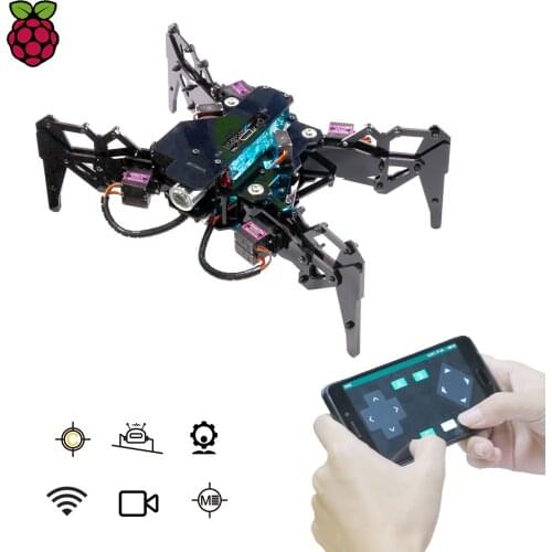 Adeept DarkPaw Bionic Quadruped Spider Robot Kit for Raspberry Pi 4/3 Model B+/B/2B, STEM Crawling Robot, OpenCV Tracking, Self