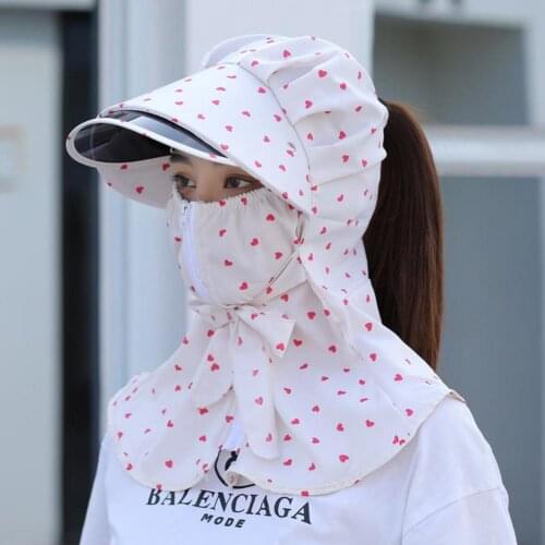 Visor Hat Neck Coverage Sun Protection Cotton Ladies Fashion Sun Hat Hiking Women Summer Visor Hat Work hat femme