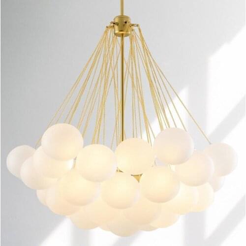 Modern nordic milk white glass ball pendant lights bubble light fixture hanging bedroom living room decorative home decor lights