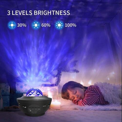 Led Spot Light Ocean Wave Projector Night Light Garden Lawn Backyard Gazebo Galaxy Night Lamp Blueteeth USB Music Player Gifts
