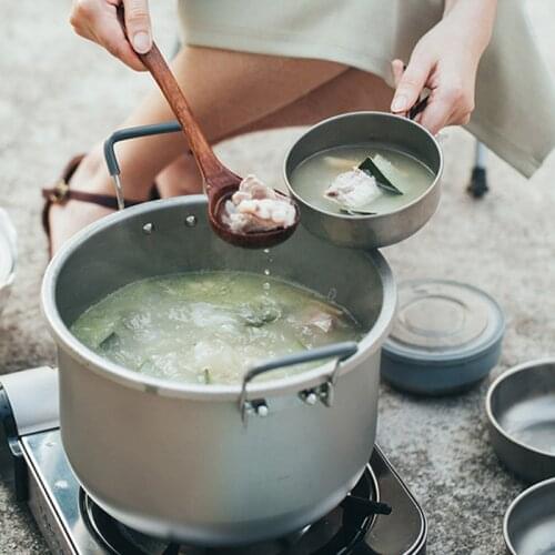 1pcs Titanium Pot 6L Soup Pot Cooking Healthy Non-toxic Pan Cookware Outdoor Camping Hiking Traving Hunting Picnic Stockpot