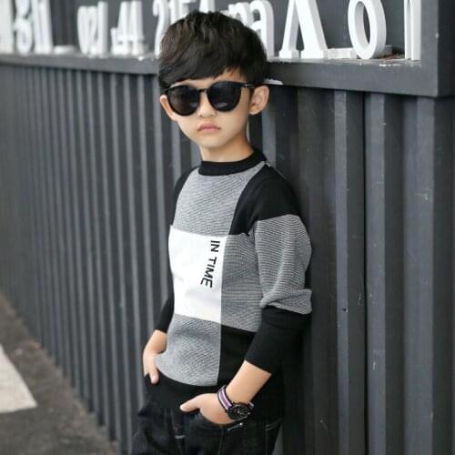 Spring Autumn Children Clothing Long Sleeve Boys Knitted Sweaters Child Knitted Pullover Baby Boys Tops O-neck Teenage Jacket
