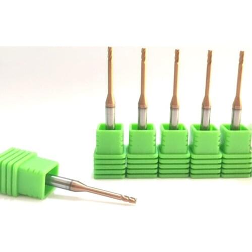 1pcs 4flute 1-4mm HRC60 degree solid carbide end mill long neck milling cutter flat endmill for CNC deep processing