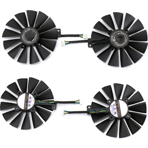 Durable Graphics Card Fan Replacement 4PIN Video Card Cooling Fans for ASUS DUAL-RX580-8G Repair Parts
