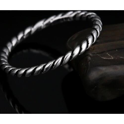 925 Sterling Silver Twisted Decorative Ring Female Japanese And Korean Style Couple Wedding Ring Jewelry Size TYC0731