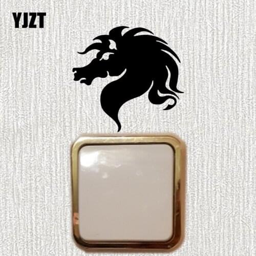 YJZT Cartoon Horse Head Living Room Decor Vinyl Decal Animal Wall Switch Sticker S19-0170